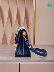 Louis Vuitton Dauphine MM Denim Leather In Blue 25x17x10.5cm - 3
