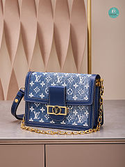 Louis Vuitton Dauphine MM Denim Leather In Blue 25x17x10.5cm - 4