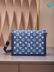 Louis Vuitton Dauphine MM Denim Leather In Blue 25x17x10.5cm - 6