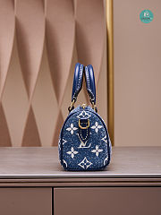 Louis Vuitton Nano Denim Speedy In Navy Leather 16x10x7.5 cm  - 6