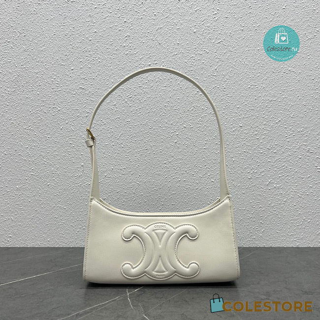 Celine Shoulder Bag Cuir Triompe In White 24x13x5 cm - 1
