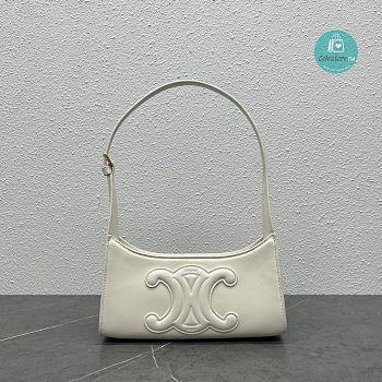 Celine Shoulder Bag Cuir Triompe In White 24x13x5 cm