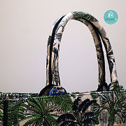 Dior Book Tote Bag In Green Toile De Jouy Tropicalia 41x32x5 cm - 5
