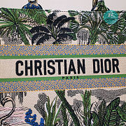 Dior Book Tote Bag In Green Toile De Jouy Tropicalia 41x32x5 cm - 2