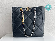 Chanel 19 Shopping Bag In Lambskin Black 30x37x10Cm - 1