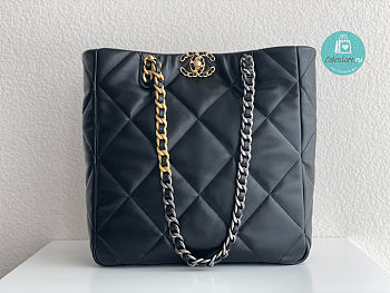 Chanel 19 Shopping Bag In Lambskin Black 30x37x10Cm