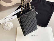 CHANEL PHONE BLACK BAG 18.2x9x3cm - 5