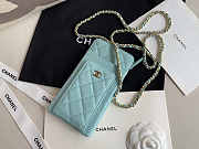 CHANEL PHONE BLUE BAG 18.2x9x3cm - 1