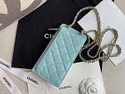 CHANEL PHONE BLUE BAG 18.2x9x3cm - 6