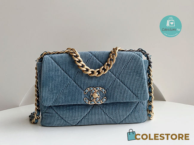 Chanel Classic 19 Denin Bag In Blue CHANEL 20x30x10cm - 1