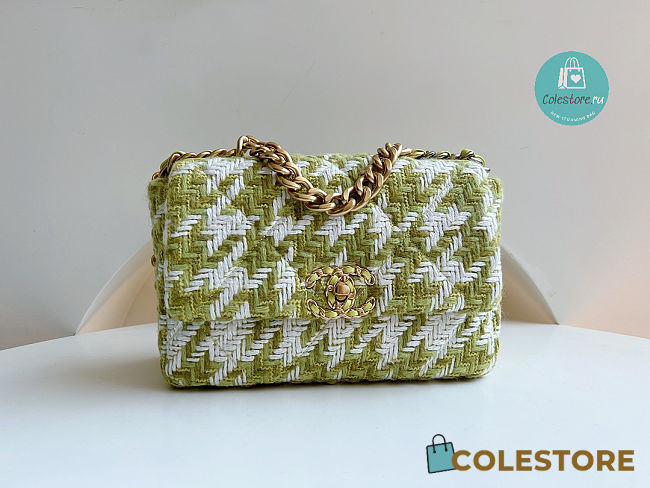 Chanel 19 Medium Handbag In Green 26x16x9cm - 1
