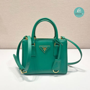 Prada Galleria Saffiano Leather Mini Bag In Green 20x9.5x15 cm 