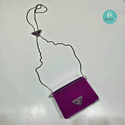 Prada Cardholder With Shoulder Strap And Sequins 1MR024 Purple 11.5x8cm - 6