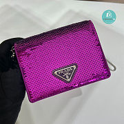 Prada Cardholder With Shoulder Strap And Sequins 1MR024 Purple 11.5x8cm - 2