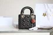 DIOR Dioramour Bag Black Cannage Lambskin with Heart Motif 20 x 16.5 x 8 cm - 1