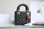 DIOR Dioramour Bag Black Cannage Lambskin with Heart Motif 20 x 16.5 x 8 cm - 5