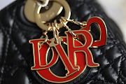 DIOR Dioramour Bag Black Cannage Lambskin with Heart Motif 20 x 16.5 x 8 cm - 3
