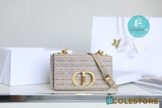 Dior Caro Bags Handbag Embroidery 20x12x7cm  - 1