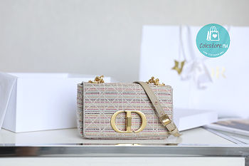 Dior Caro Bags Handbag Embroidery 20x12x7cm 