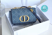 Dior Small Caro bag In Cannage Denim Blue 20x12x7 cm  - 5
