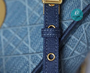 Dior Small Caro bag In Cannage Denim Blue 20x12x7 cm  - 4