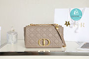Medium Dior Caro Bag Warm Taupe Supple Cannage Calfskin 25.5x15.5x8cm  - 1