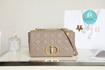 Medium Dior Caro Bag Warm Taupe Supple Cannage Calfskin 25.5x15.5x8cm 