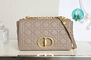 Medium Dior Caro Bag Warm Taupe Supple Cannage Calfskin 25.5x15.5x8cm  - 3