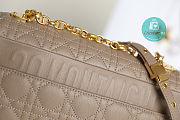 Medium Dior Caro Bag Warm Taupe Supple Cannage Calfskin 25.5x15.5x8cm  - 2