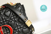 Medium Dior Dioramour Caro Black Cannage Calfskin With Heart Motif 20x12x7 cm  - 6