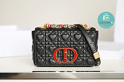 Medium Dior Dioramour Caro Black Cannage Calfskin With Heart Motif 20x12x7 cm  - 5