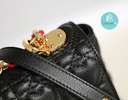 Medium Dior Dioramour Caro Black Cannage Calfskin With Heart Motif 20x12x7 cm  - 3