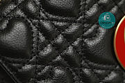 Medium Dior Dioramour Caro Black Cannage Calfskin With Heart Motif 20x12x7 cm  - 4