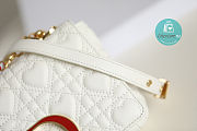 Medium Dior Dioramour Caro White Cannage Calfskin With Heart Motif 20x12x7 cm - 6