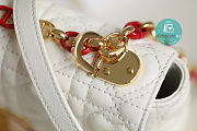 Medium Dior Dioramour Caro White Cannage Calfskin With Heart Motif 20x12x7 cm - 4