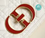 Medium Dior Dioramour Caro White Cannage Calfskin With Heart Motif 20x12x7 cm - 2