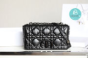 Dior Large Caro Bag In Black Quilted Macrocannage Calfskin 29x18x10cm - 1