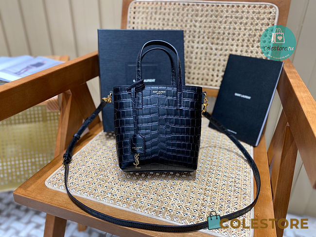 YSL Mini Toy Cro-effect Shopping In Black 21 cm  - 1