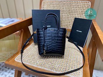 YSL Mini Toy Cro-effect Shopping In Black 21 cm 