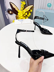 Prada Leather Slingback Flats In Black 10cm - 4