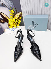 Prada Leather Slingback Flats In Black 10cm - 2