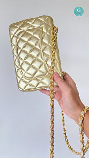 Chanel Flap Bag Grain Lambskin In Gold 20cm - 3