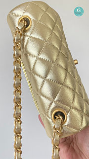 Chanel Flap Bag Grain Lambskin In Gold 20cm - 4