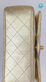 Chanel Flap Bag Grain Lambskin In Gold 20cm - 6