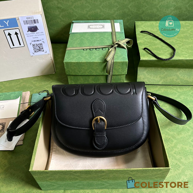 Gucci Black Leather Shoulder Bag 15x24x8cm - 1