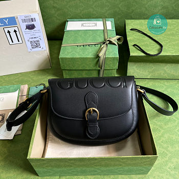 Gucci Black Leather Shoulder Bag 15x24x8cm