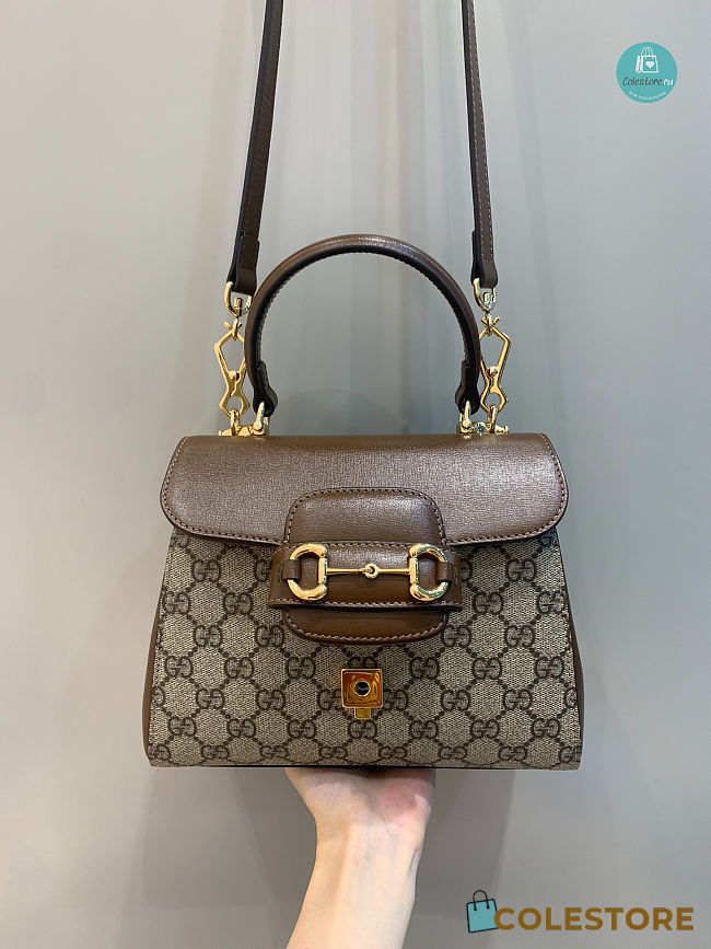 Gucci Horsebit 1955 Top Handle Bag In Light Brown 22x16x10cm - 1