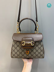 Gucci Horsebit 1955 Top Handle Bag In Light Brown 22x16x10cm - 1