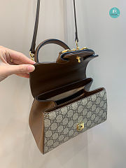 Gucci Horsebit 1955 Top Handle Bag In Light Brown 22x16x10cm - 5