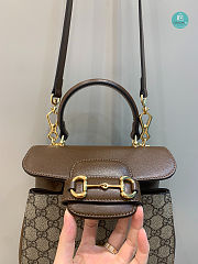 Gucci Horsebit 1955 Top Handle Bag In Light Brown 22x16x10cm - 2